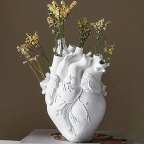 Vase en Céramique en Forme de Cœur - Décoration Romantique et Élégante
