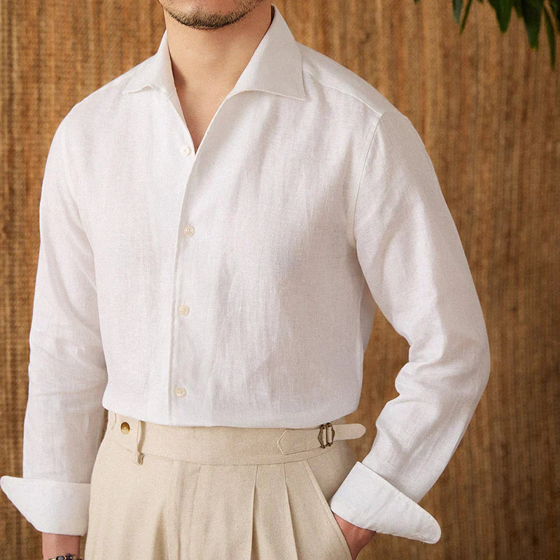 Chemise en Lin Tropical pour Homme - Élégance Décontractée et Confort Optimal