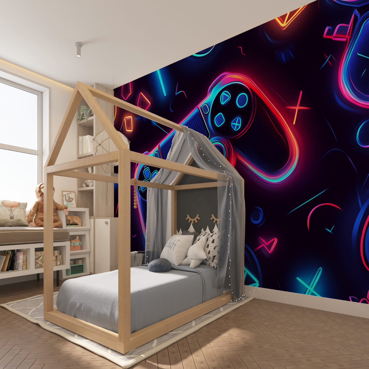 Papier Peint Symboles Gaming Néon