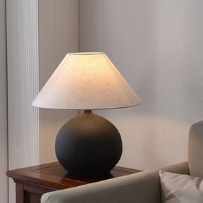 Lampe Rechargeable en Céramique - Design Intemporel avec Abat-jour en Lin