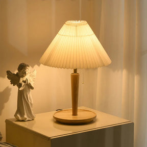 Lampe en Bois Plissé - Éclairage Chaud et Accueillant