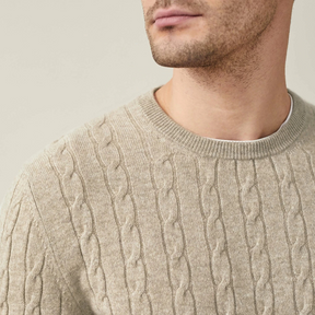 Pull en Maille Torsadée pour Hommes - Confort Douillet en Cachemire