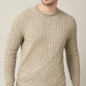 Pull en Maille Torsadée pour Hommes - Confort Douillet en Cachemire