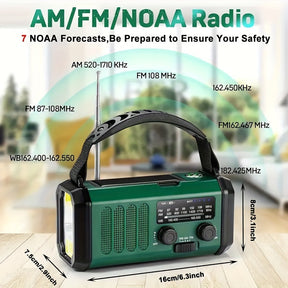 Radio d'urgence Multifonctionnelle - Panneau Solaire et Chargeur USB