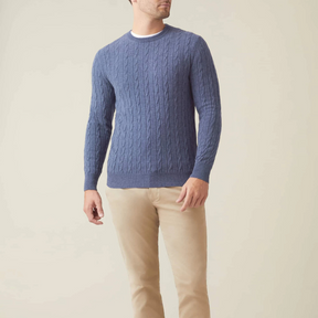 Pull en Maille Torsadée pour Hommes - Confort Douillet en Cachemire
