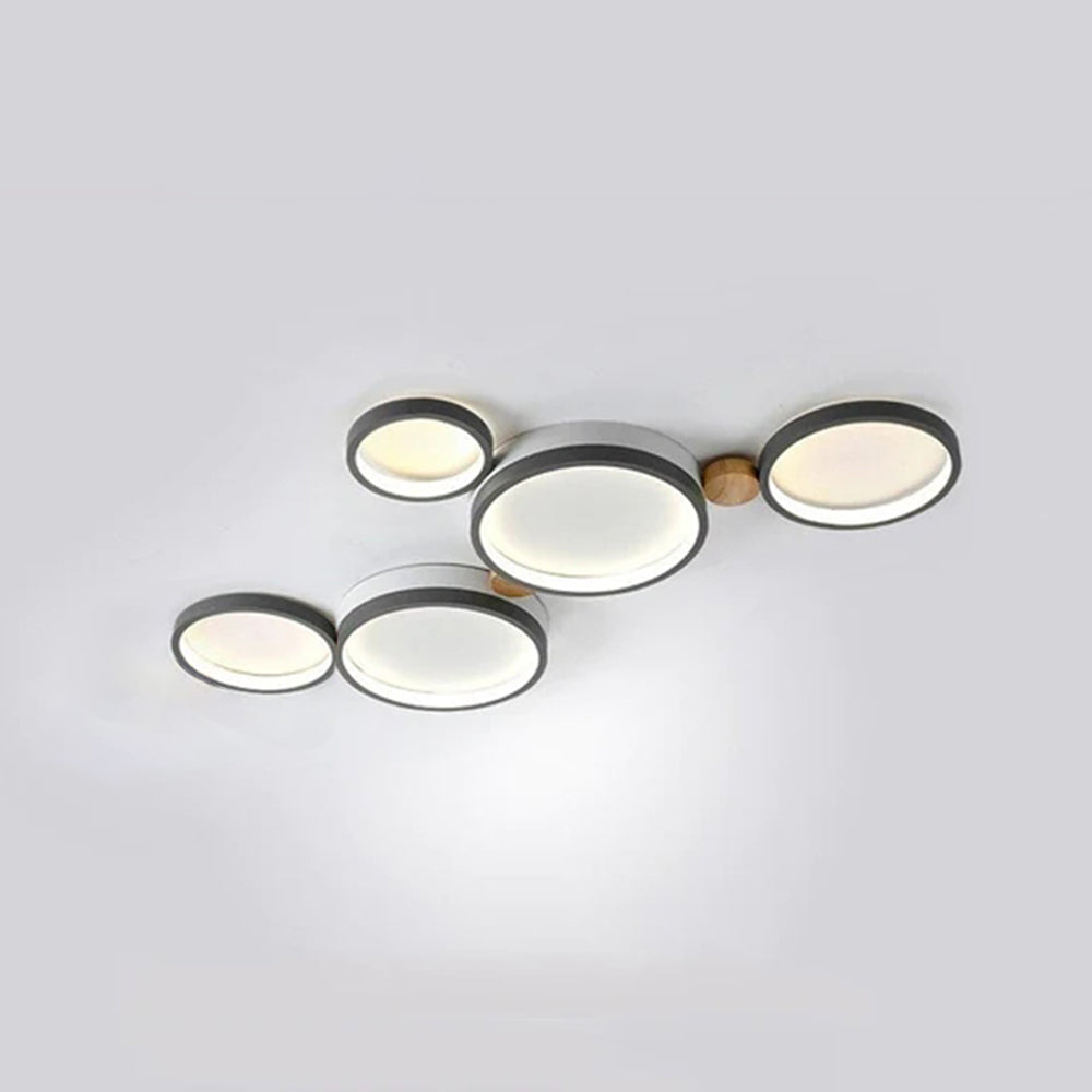 Plafonnier Élégant Blanc et Gris - Design Moderne et Illumination Uniforme