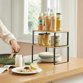 Étagères de Cuisine Empilables | Rangement Pratique pour Épices et Bocaux