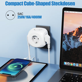 Cube de Prise Électrique Compact - Léger et Sûr pour Maison et Voyages