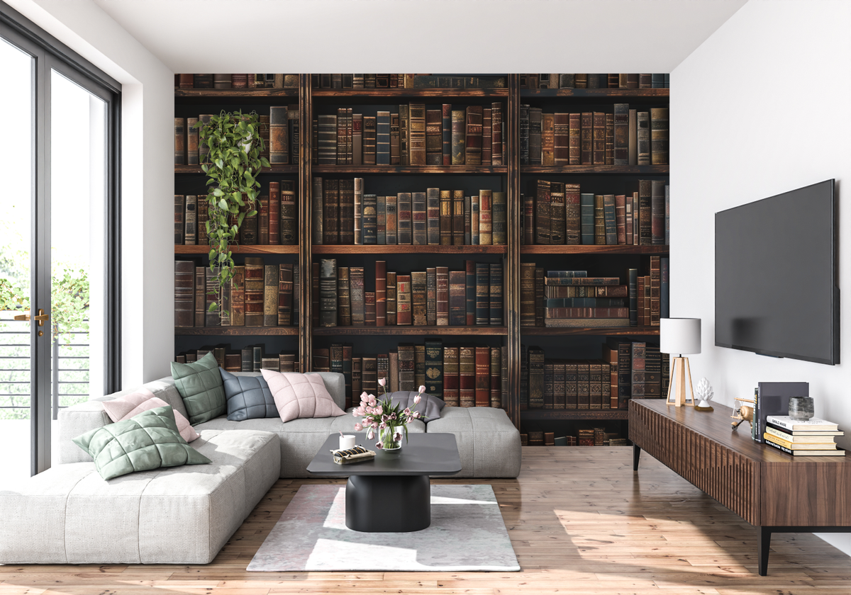 Library Trompe L'Oeil Wallpaper