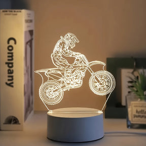 Éclairage LED Motocross 3D - Design Sportif et Économie d'Énergie