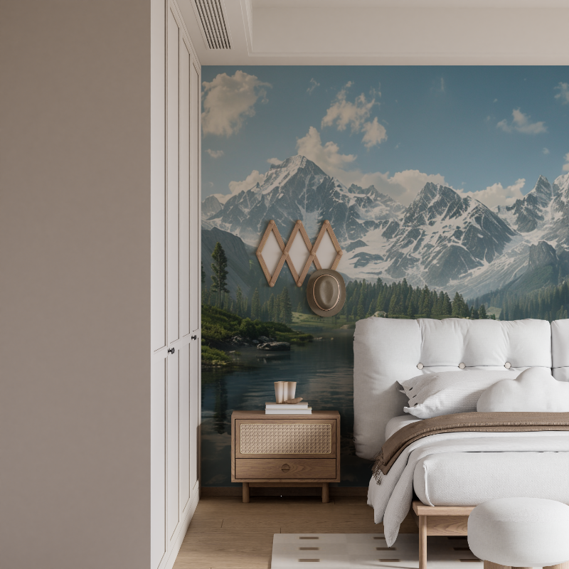 Mountain Lake Panoramic Wallpaper, High Savoy