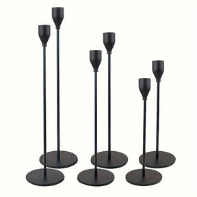 Ensemble de Candelabres Noir et Or - Luxe Élégant pour Événements Spéciaux