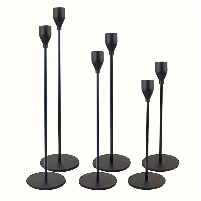 Ensemble de Candelabres Noir et Or - Luxe Élégant pour Événements Spéciaux