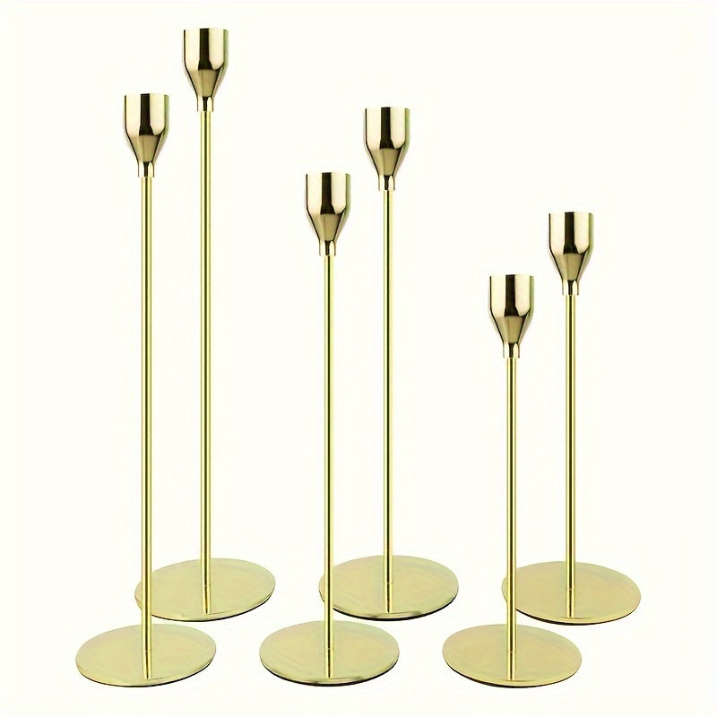 Ensemble de Candelabres Noir et Or - Luxe Élégant pour Événements Spéciaux