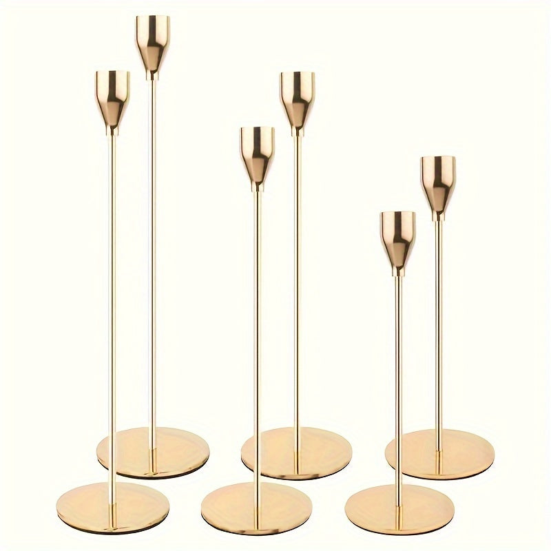 Ensemble de Candelabres Noir et Or - Luxe Élégant pour Événements Spéciaux