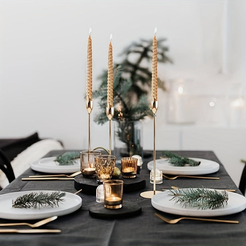 Ensemble de Candelabres Noir et Or - Luxe Élégant pour Événements Spéciaux