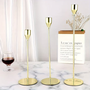 Ensemble de Candelabres Noir et Or - Luxe Élégant pour Événements Spéciaux