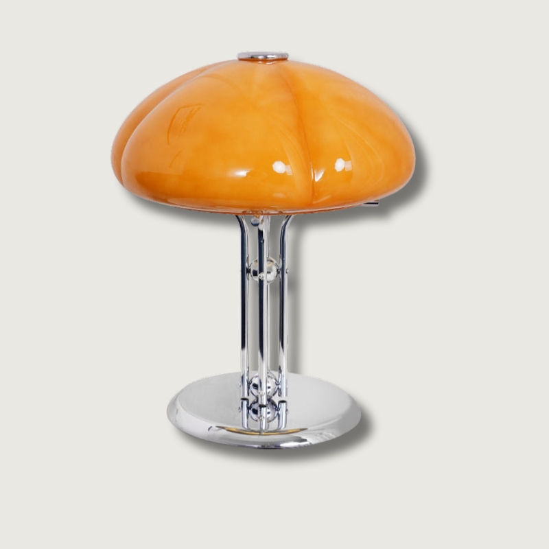 Lampe de Bureau Rétro en Verre Orange - Design Audacieux et Ambiance Chaleureuse