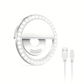 Lampe Anneau LED pour Selfie - Éclairage Doux et Rechargeable