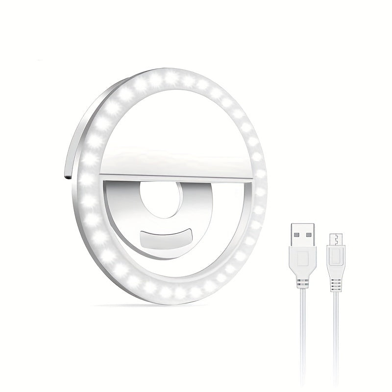 Lampe Anneau LED pour Selfie - Éclairage Doux et Rechargeable