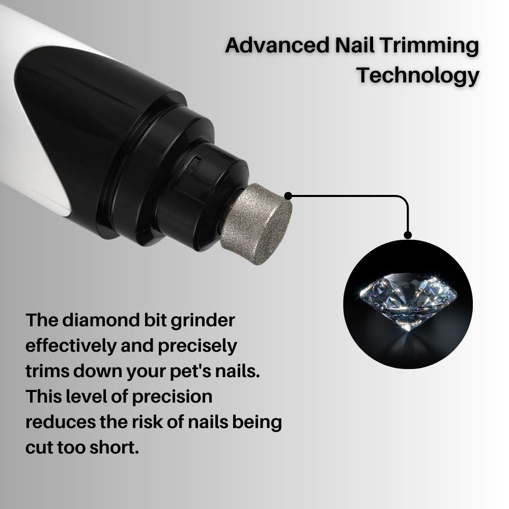 Meuleuse à Ongles Silencieuse pour Animaux - Vitesse Ajustable et Meule en Diamant