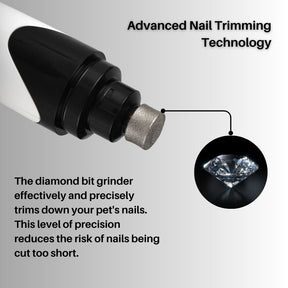 Meuleuse à Ongles Silencieuse pour Animaux - Vitesse Ajustable et Meule en Diamant