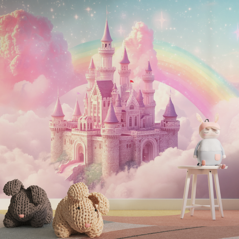 Papier Peint Princesse Château Dans les Nuages