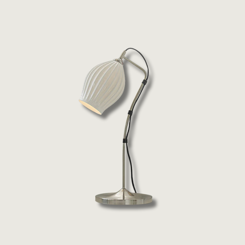 Lampe de Table en Céramique - Élégante et Sculpturale avec Texture Rainurée