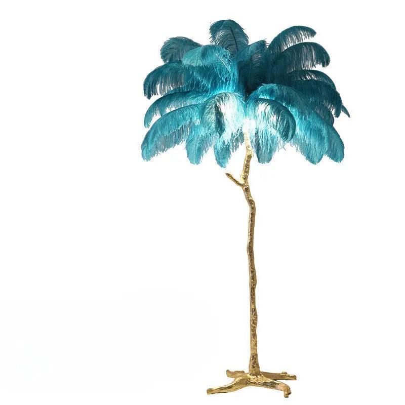 Lampe sur Pied en Plume d'Ostrich - Éclairage Ambiant et Élégant