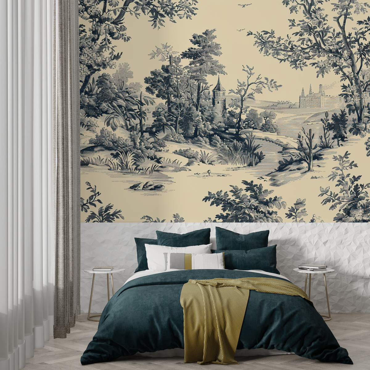 Toile de Jouy Château Wallpaper