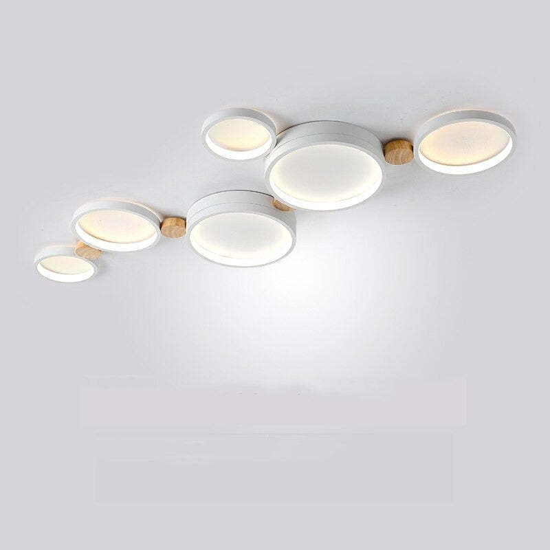 Plafonnier Élégant Blanc et Gris - Design Moderne et Illumination Uniforme