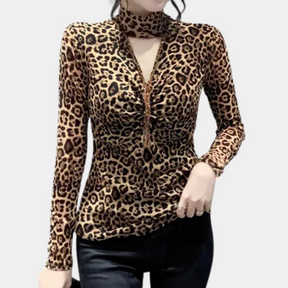 Haut Léopard Élégant pour Femmes - Style Polyvalent et Confortable