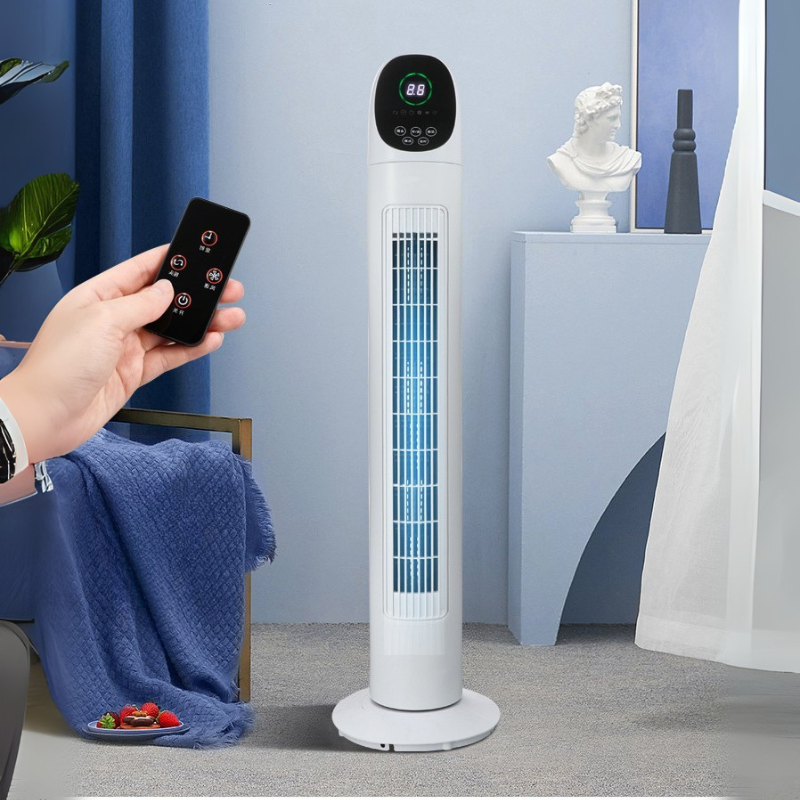 Ventilateur Tour Oscillant Silencieux - Design Épuré avec Télécommande et 80° d'Oscillation