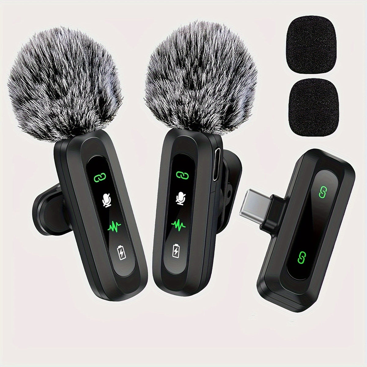 Microphone Lavalier Sans Fil USB-C - Design Compact pour Podcasts et Vlogs