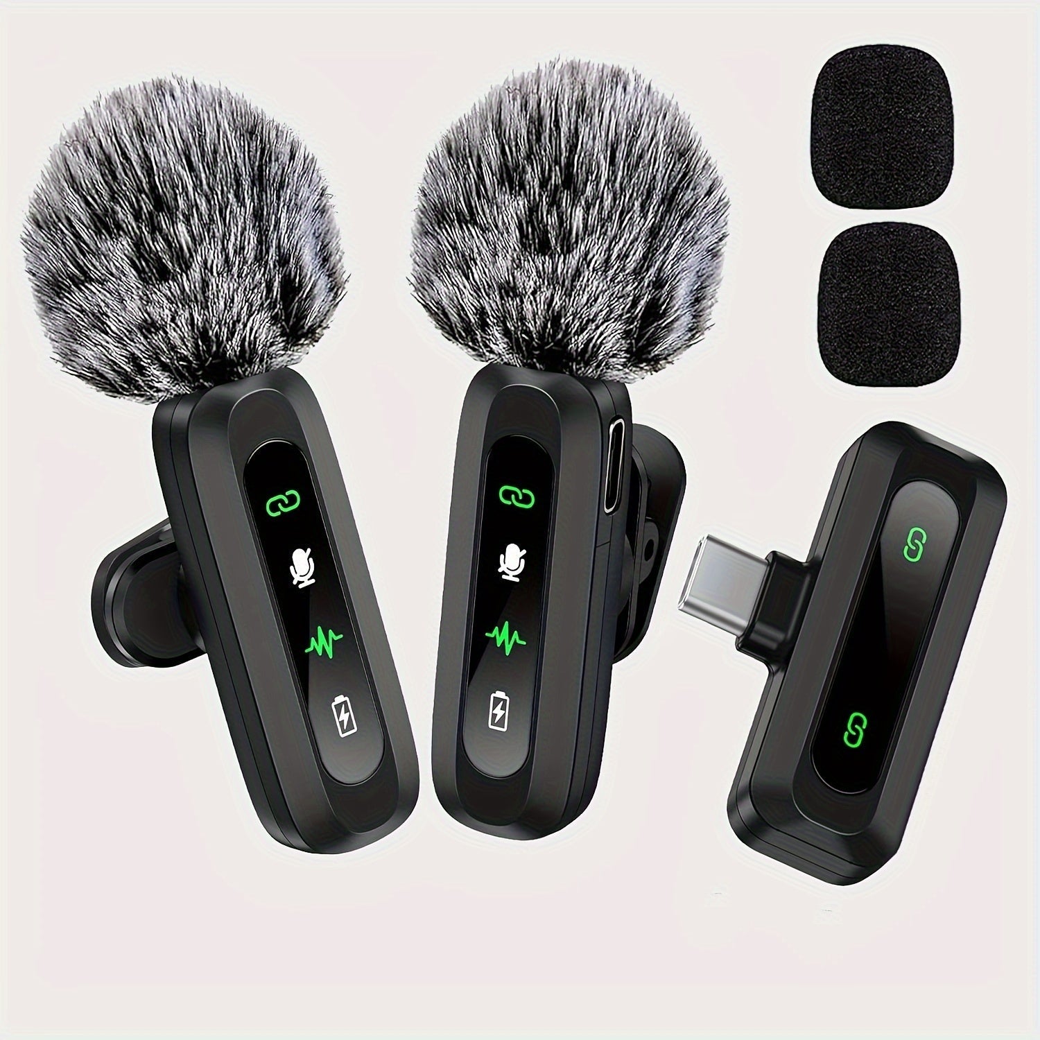 Microphone Lavalier Sans Fil USB-C - Design Compact pour Podcasts et Vlogs