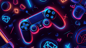 Papier Peint Symboles Gaming Néon