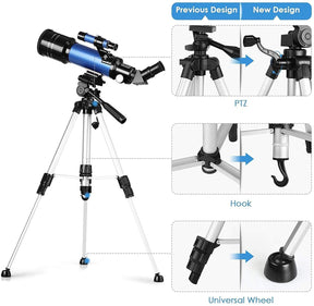 Télescope Astronomique 70mm Ajustable - Grossissement Puissant et Vision Claire
