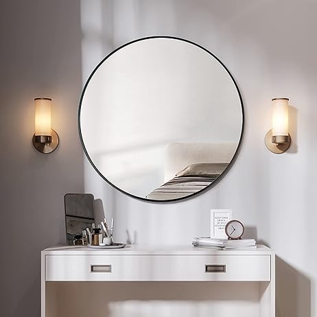 Miroir Rond Moderne 50x50 cm - Élégance et Installation Facile