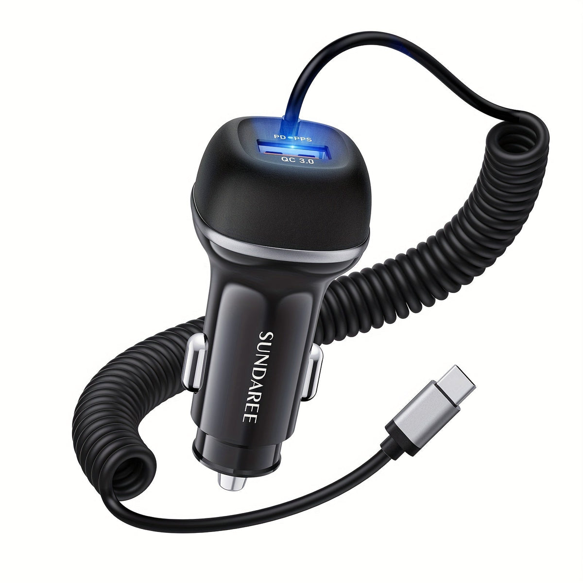 Chargeur de Voiture USB-C Rapide - 51W, 3 Ports et QC 3.0