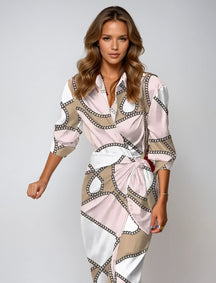 Robe Maxi Élégante Imprimé Abstrait - Style Chic et Confort Optimal