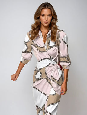 Robe Maxi Élégante Imprimé Abstrait - Style Chic et Confort Optimal