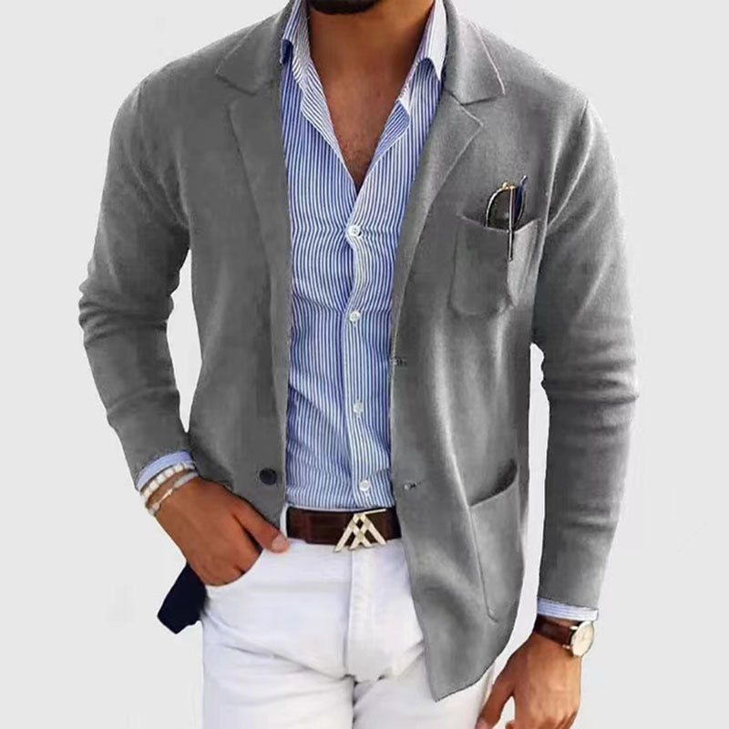 Blazer Décontracté en Polyester pour Hommes - Confort et Élégance pour Toutes Occasions