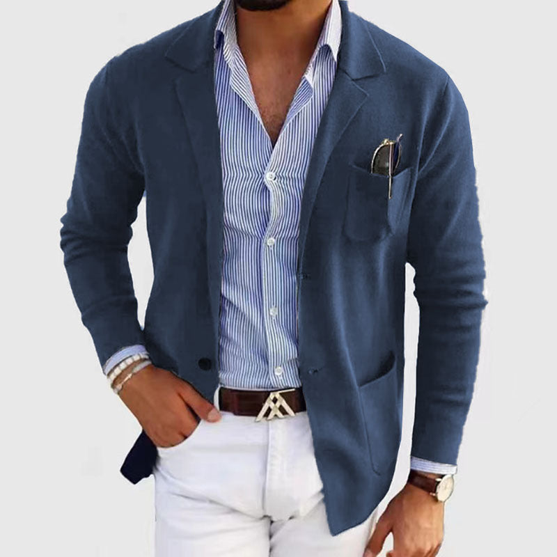 Blazer Décontracté en Polyester pour Hommes - Confort et Élégance pour Toutes Occasions