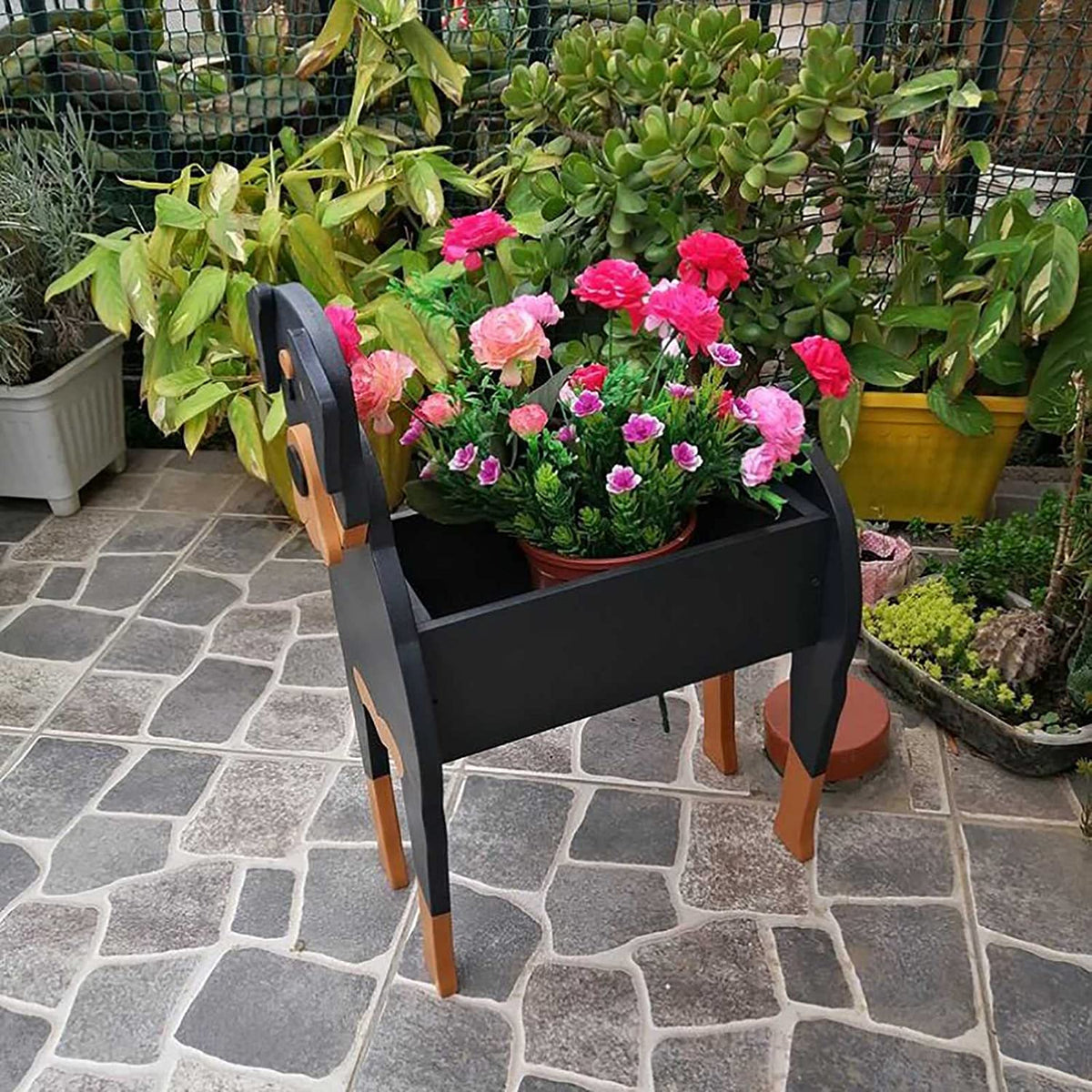 Pot de Fleurs Thème Chiens - Décoratif et Durable pour Intérieur/Extérieur