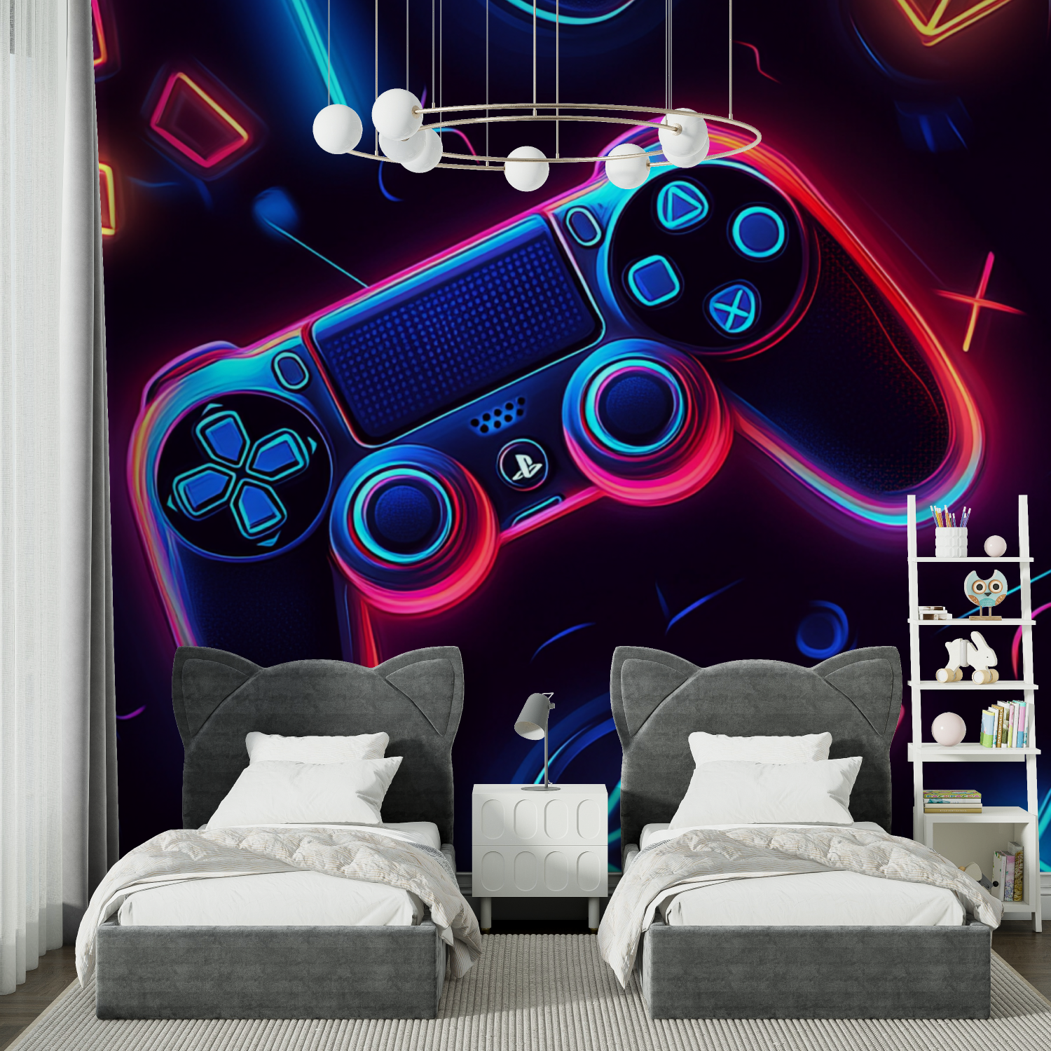 Papier Peint Symboles Gaming Néon