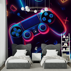 Papier Peint Symboles Gaming Néon