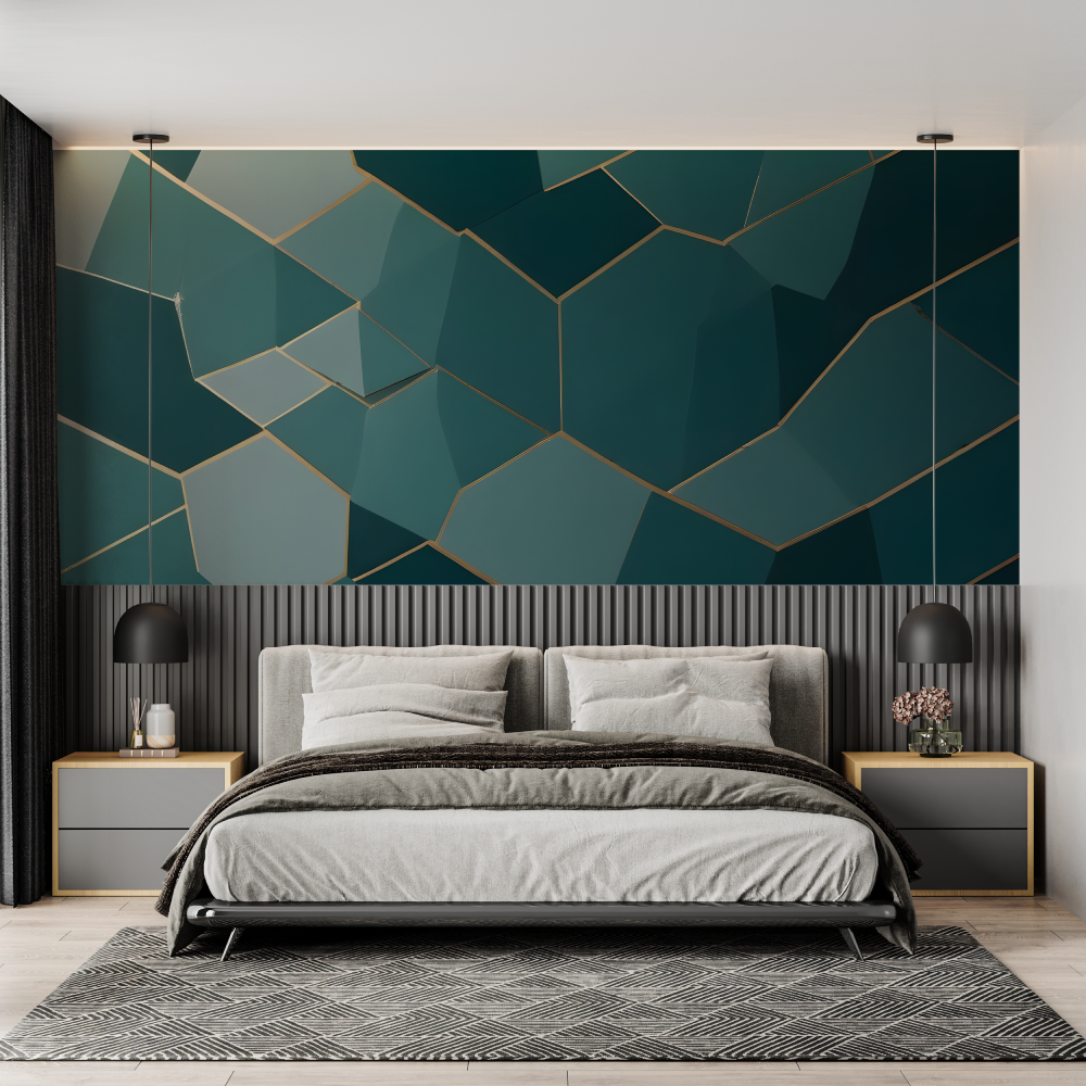 Geometric Teal Wallpaper