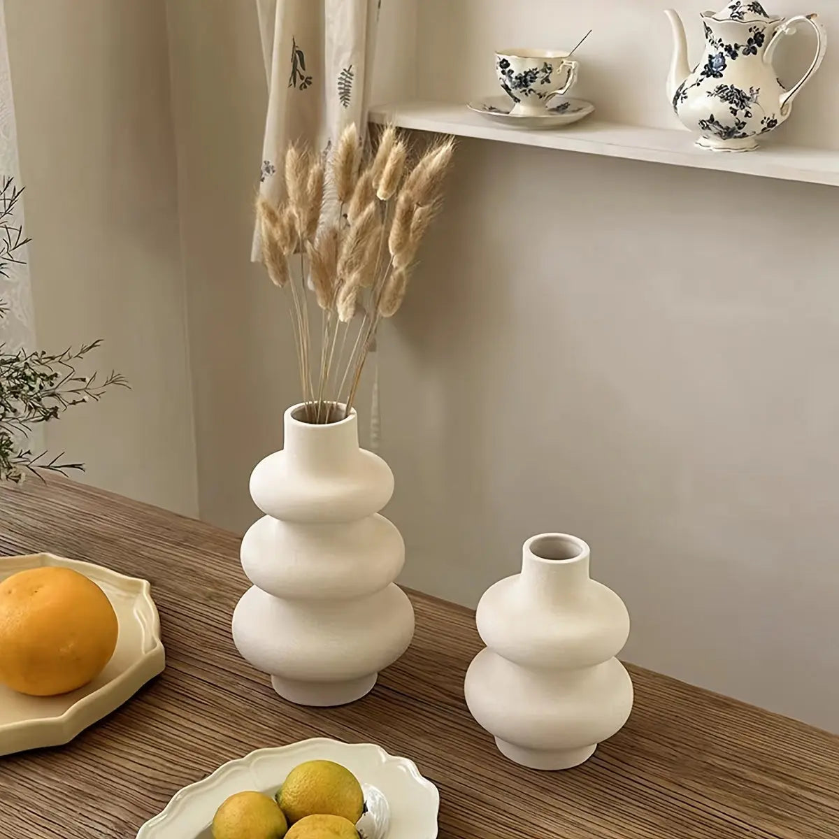 Vase en Céramique Spirale - Style Bohème pour Décoration Élégante