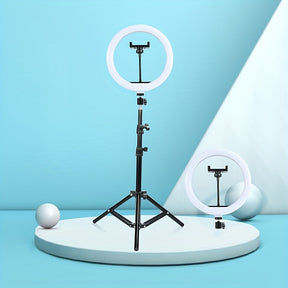 Anneau LED pour Selfies et Vidéos - Trépied Réglable et Support Pratique
