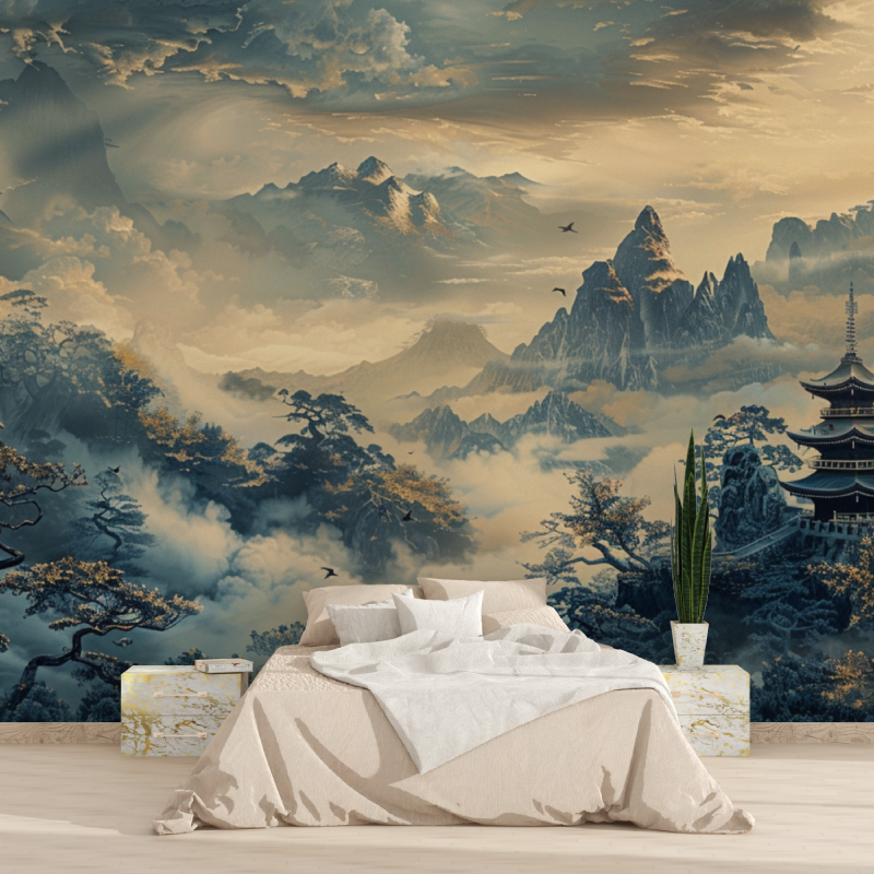 Panoramic Japanese Landscape Wallpaper